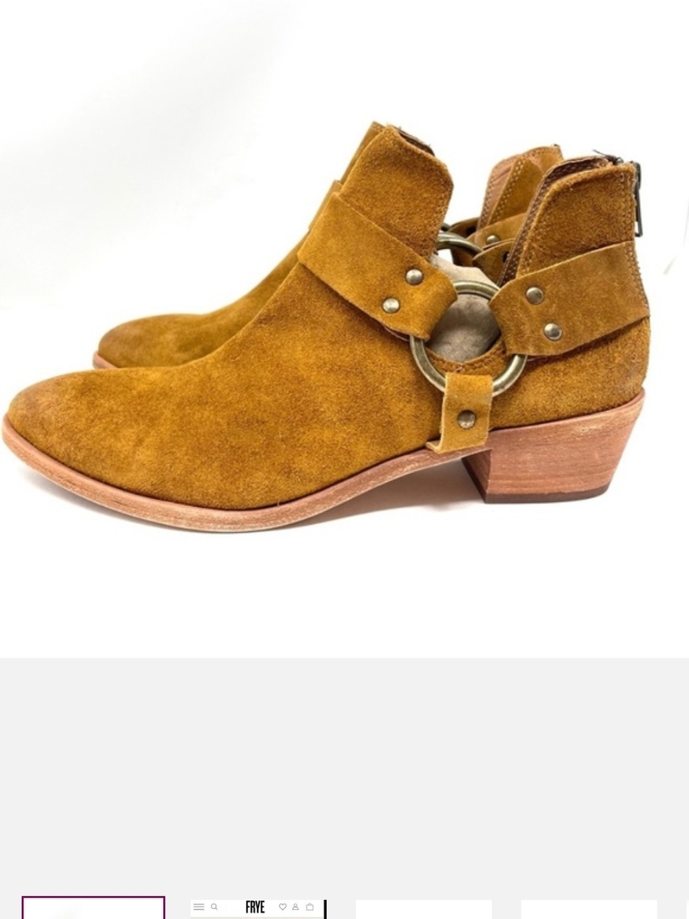 Women’s Suede Ring-Accent Ankle Boots in Mustard